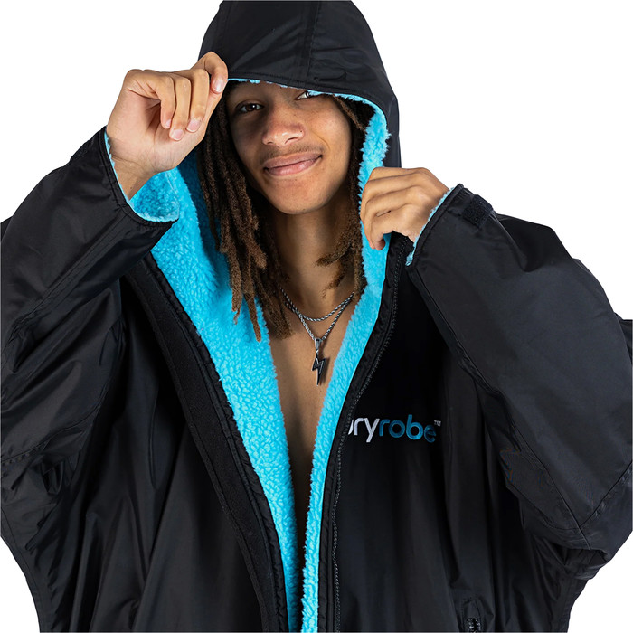 2024 Dryrobe Advance Long Sleeve Change Robe V3 DR104 - Black / Blue